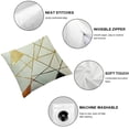 thumbnail image 4 of Acheng Cushion Cases Set of 2 Decorative Gold Foil Geometric Pattern Throw Pillow Covers for Modern Homes Sofa Bedroom Couch Car Living Room White, 4 of 6