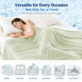 thumbnail image 5 of Silky Satin Cooling Blanket — A Lightweight, Breathable, and Ultra-Thin no-Fill Summer Blanket. Crafted for hot Weather. Ideal as a Bed Blanket, Sofa Throw, or nap Blanket(Light Blue), 5 of 6