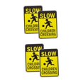 thumbnail image 4 of Masteelf 4 pcs  Street Safety Signs Children Crossing Sign Slow Down iron Warning Signs Prevent Accidents Caution Signs for Neighborhoods and Public Areas, 4 of 8