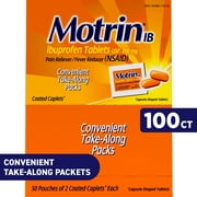 Motrin IB, Fast-Acting Ibuprofen 200mg for Pain & Fever, 50 Packs of 2