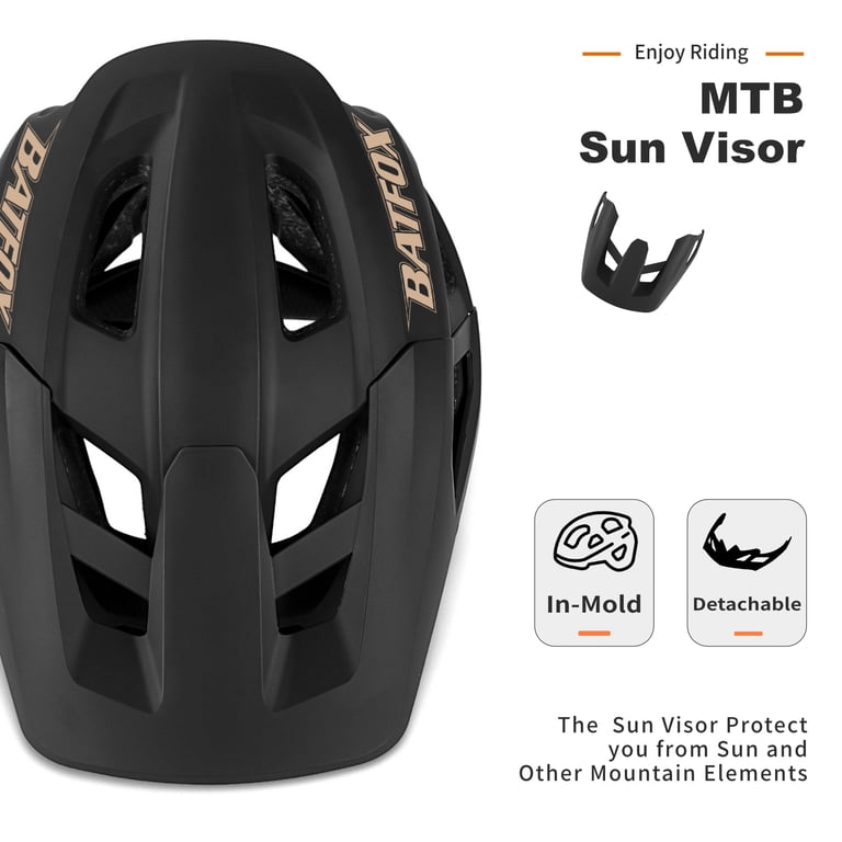 bat fox adults bike helmet 8 BATFOX Adult Mountain Bike Helmet NTA 8776 E-bike Certified CPSC & CE  Safety Standards Lightweight MTB Bicycle Helmet for Men Women with  Detachable Visor（L,Black)