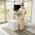 thumbnail image 2 of Stratus 60W Standing Desk with File Cabinet in White - Engineered Wood, 2 of 8
