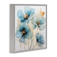 thumbnail image 2 of Stupell Industries Contemporary Sapphire and Gold Florals Gray Framed Giclee Art, 17 x 17, by Creative Studio, 2 of 8