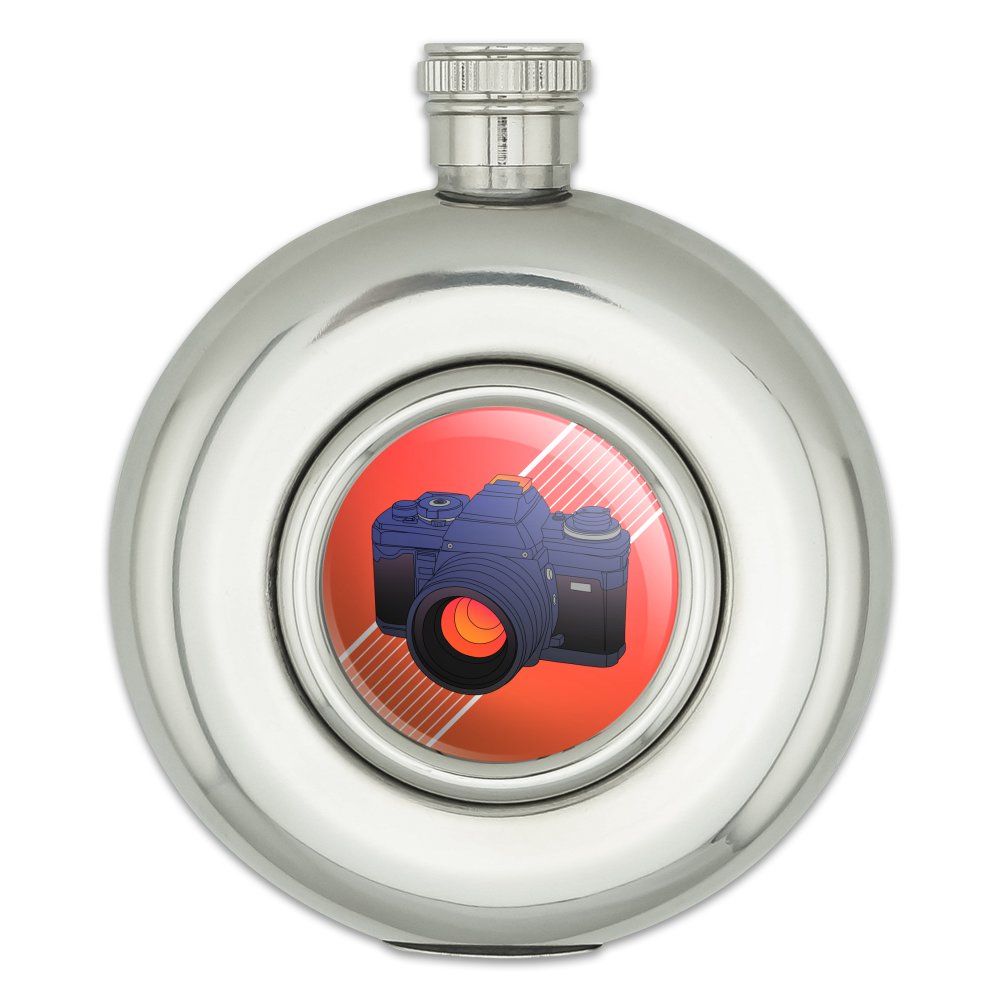 Camera Photography Photographer Round Stainless Steel 5oz Hip Drink ...