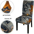 thumbnail image 6 of Gray White Gold Yellow Pattern Ink Acrylic Chair Covers,Chair Covers for Dining Room Set of 6,Spandex Stretch Dining Room Chair Cover,Removable Kitchen Parsons Chair Covers Seat Slipcovers, 6 of 6