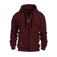 thumbnail image 1 of MHFRRA Sudadera con Capucha y Cremallera, Chaqueta con Cremallera Completa y Bolsillos Delanteros, Jersey Deportivo Ligero, Ajuste Cómodo E Informal Vino, 1 of 2