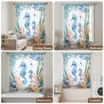 thumbnail image 6 of Seahorse Coastal Sheer Curtains 63 Inches Long, Summer Nautical Starfish Coral Ocean Light Filering Curtains, Breathable Simi Curtain Privacy Drapes for Living Room Bedroom Window Treatment, 6 of 9