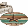thumbnail image 2 of Area Rug 48in, Vintage Country Star Berry Floor Carpet Living Room Rug, Farmhouse Retro Wood Board Non-Slip Welcome Mat Indoor Rugs for Bedroom Dining Room, 2 of 9