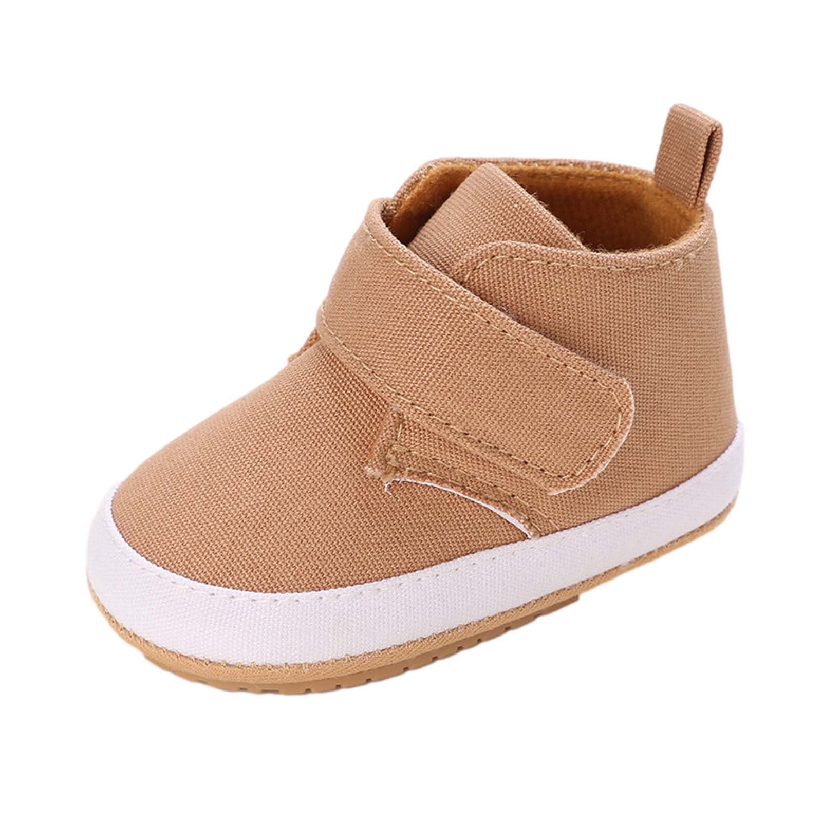 Jovati Soft Sole Baby Shoes Baby Boys Toddler Shoes Cute Fashion Solid Color Crib Shoes Casual Soft Sole Shoes Soft Sole Toddler Shoes Brown