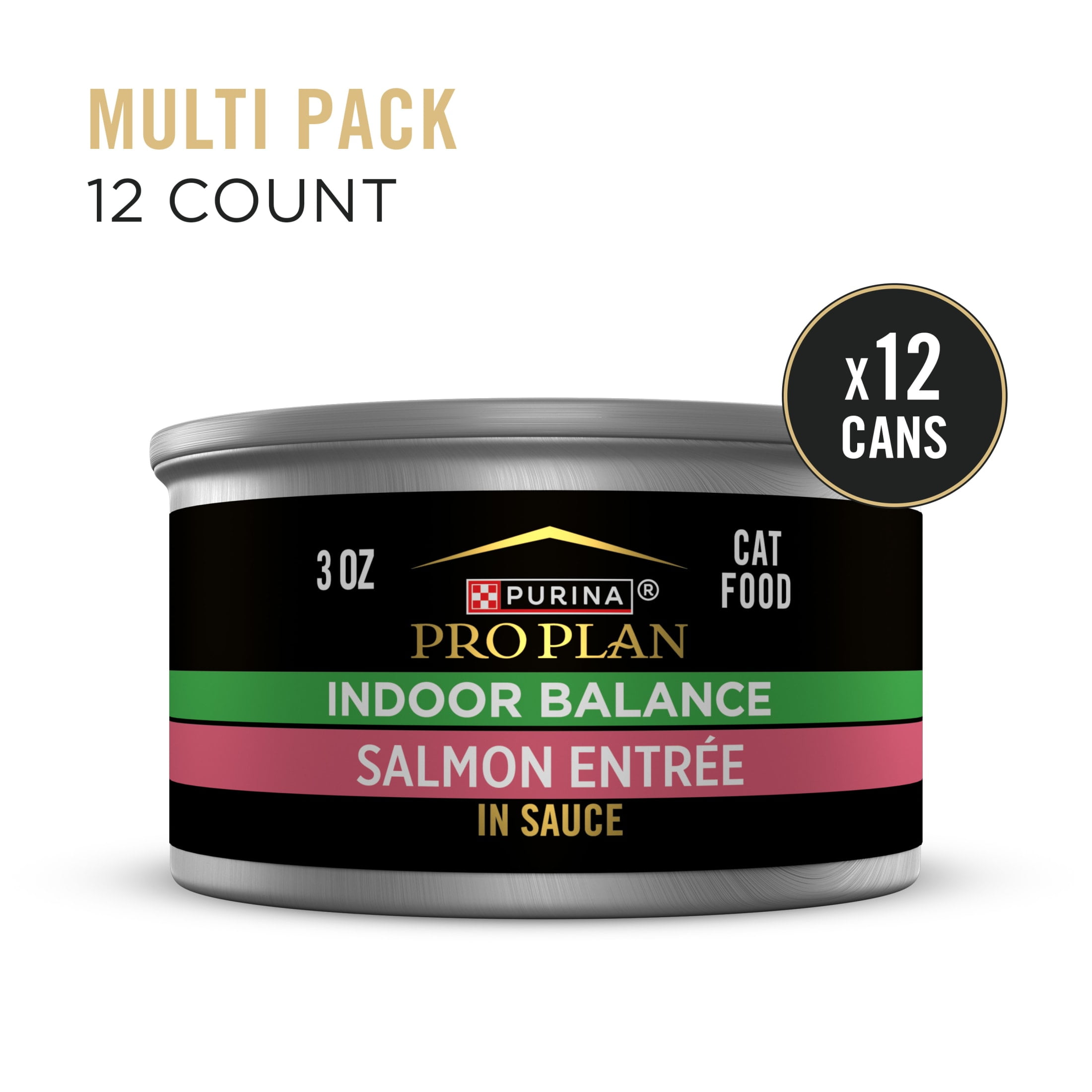 Purina Pro Plan Indoor Balance, Grilled Salmon Entree in Sauce, Wet Cat Food, 3 oz Cans, 12 Pack