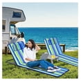 thumbnail image 4 of Alieon 3-Piece Beach Lounge Chairs, Outdoor Lounger with Side Table, 5 Reclining Positions, Lightweight & Portable Tanning Chairs for Sunbathing, Camping (Stripe), 4 of 8