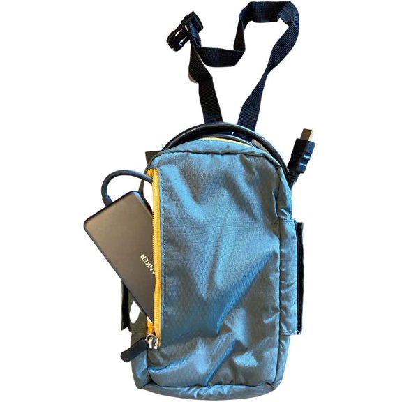 NEW Dynamo sports pouch, crutch bag, walker bag, wheelchair bag, gray with yellow zipper
