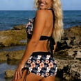 thumbnail image 6 of Fmbrln Swimsuits for Women 2 Piece with Boyshorts Fashion Floral Print Bikini Sets Trendy Halter Back Tie Modest Bathing Suits, 6 of 8