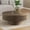 Brown, variant on Apicizon 31.5” Round Fluted Coffee Table, Handcrafted Veneer Relief Wooden Table With Solid Pedestal Base, Modern Brown Accent Table For Living Room