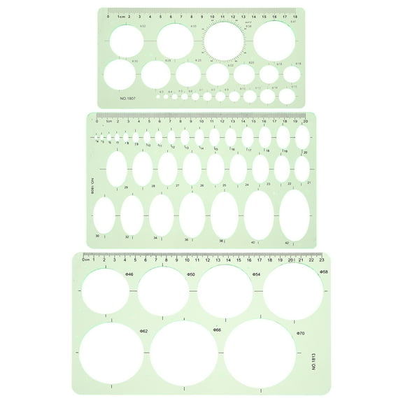 3pcs Students Drawing Template Plastic Stencil Templates Drafting Ruler Geometric Tools
