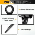 thumbnail image 4 of Uxcell Scaffolding Podger Ratchet Wrench 0.47 x 0.55 in CR-V 12 Point Double Ended Socket Ratcheting Podger Black, 4 of 7