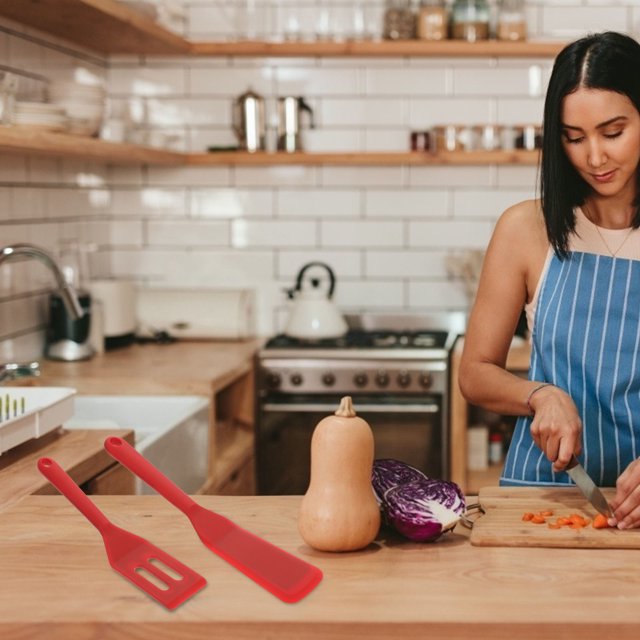 WRISTBIQUE 2Ud Espátulas De Silicona Rojas Para Con Materiales Premium Aptas Para Cocina Doméstica Y Profesional