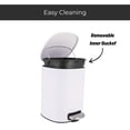 thumbnail image 4 of Stylish White Metal Trash Can with Silent Soft Close Lid, Large 5L - 1.3 Gal Capacity, Durable Foot Pedal for Hands-Free Operation, Modern Square Design - Ideal for Bathroom, Home or Office, 4 of 8