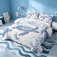 thumbnail image 3 of Erosebridal Sea Turtle Twin Quilt Set, Marine Wildlife Twin Coverlet Set, Reversible 2 Pieces, 1 Bedspread and 1 Pillowcase, 3 of 7