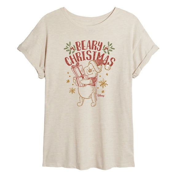 Disney Winnie The Pooh - Pooh Wishes A Beary Christmas - Juniors Ideal Flowy Muscle T-Shirt