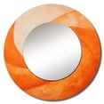thumbnail image 2 of Designart "Vibrant Tangerine Coil I" Abstract Spirals Rund Mirror For Wall Decor - Large Peach Round Print Mirror - Round Modern Mirror - Wall Mounted Round Large Mirror - 23" x 23", 2 of 6