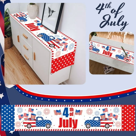 

4Th Of July Decorations Home Decor Table Banners American Flag 4th July Patriotic Memorial Day Table Runner Independence Day Holiday Kitchen Table Decoration Indoor Outdoor Home