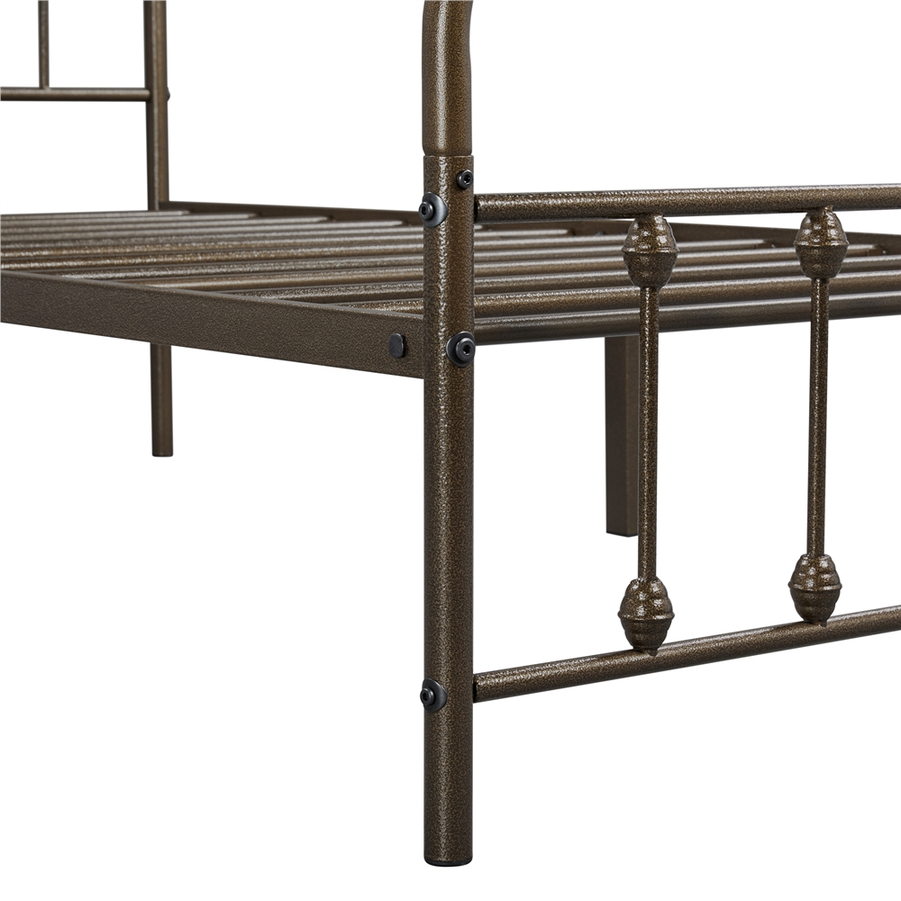 Smile Mart Metal Bed Frame with High Headboard and Footboard, Twin XL, Bronze - image 4 of 7