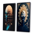 thumbnail image 3 of Designart "Sci-Fi Portrait Blue Future Man" Man Framed Wall Art Set Of 2 - Glam Blue Gallery Wall Frame Set For Home Decor, 3 of 6