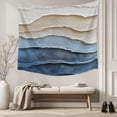 thumbnail image 5 of Blue Beige Large Tapestry for Bedroom Wall Hanging Tapestry, Coastal Wave Modern Abstract Art Ceiling Backdrop Tapestries Poster Blanket Wall Decor for Teens Room Living Room Dorm 100" x 59", 5 of 8