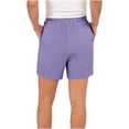 thumbnail image 3 of ZHYou No Boundarie Womens Casual Summer Shorts High Waist Elastic Waist Loose Fit Button Side Shorts with Pockets Purple Size XL, 3 of 5