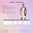 thumbnail image 6 of TiaoBug Men’s Sleeveless One Strap Dress with Sequin Headband Roman Senator Grecian God Costumes Burgundy XL, 6 of 6
