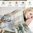 thumbnail image 3 of COMIO Deer Blanket Watercolor Wild Animal Snow Forest Rustic Farmhouse Winter Cabin Soft Cozy Lightweight Throw Blanket for Bedroom Living Room Dorm Chair Sofa Travel, 3 of 6