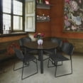 thumbnail image 2 of Kee 42" Round Breakroom Table- Neo Walnut/ Black & 4 Zeng Stack Chairs- Black, 2 of 6
