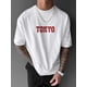 thumbnail image 1 of Camiseta de manga corta para hombre, estampada con coches de carreras y gráficos ingleses, corte holgado, cuello redondo moderno e informal, ropa para exteriores de primavera y verano para hombre., 1 of 6
