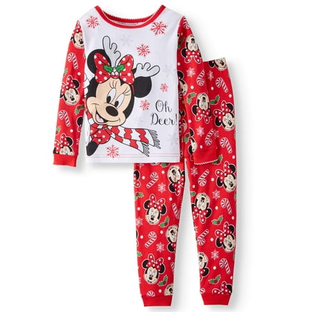 Minnie Mouse - Christmas Long Sleeve Tight Fit Pajamas, 2pc Set ...