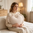 thumbnail image 5 of Heart-Shaped Gingham Throw Pillow, for Bed, Sofa, Office and Trips, 5 of 9