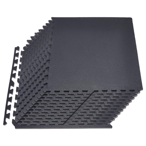 Tapete de ejercicios tipo puzle VEVOR, 24 piezas, tapetes para equipos de fitness, 61 x 61 x 1,4 cm, juego de tapetes de gimnasio de espuma EVA de alta densidad, baldosas de goma suave entrelazadas