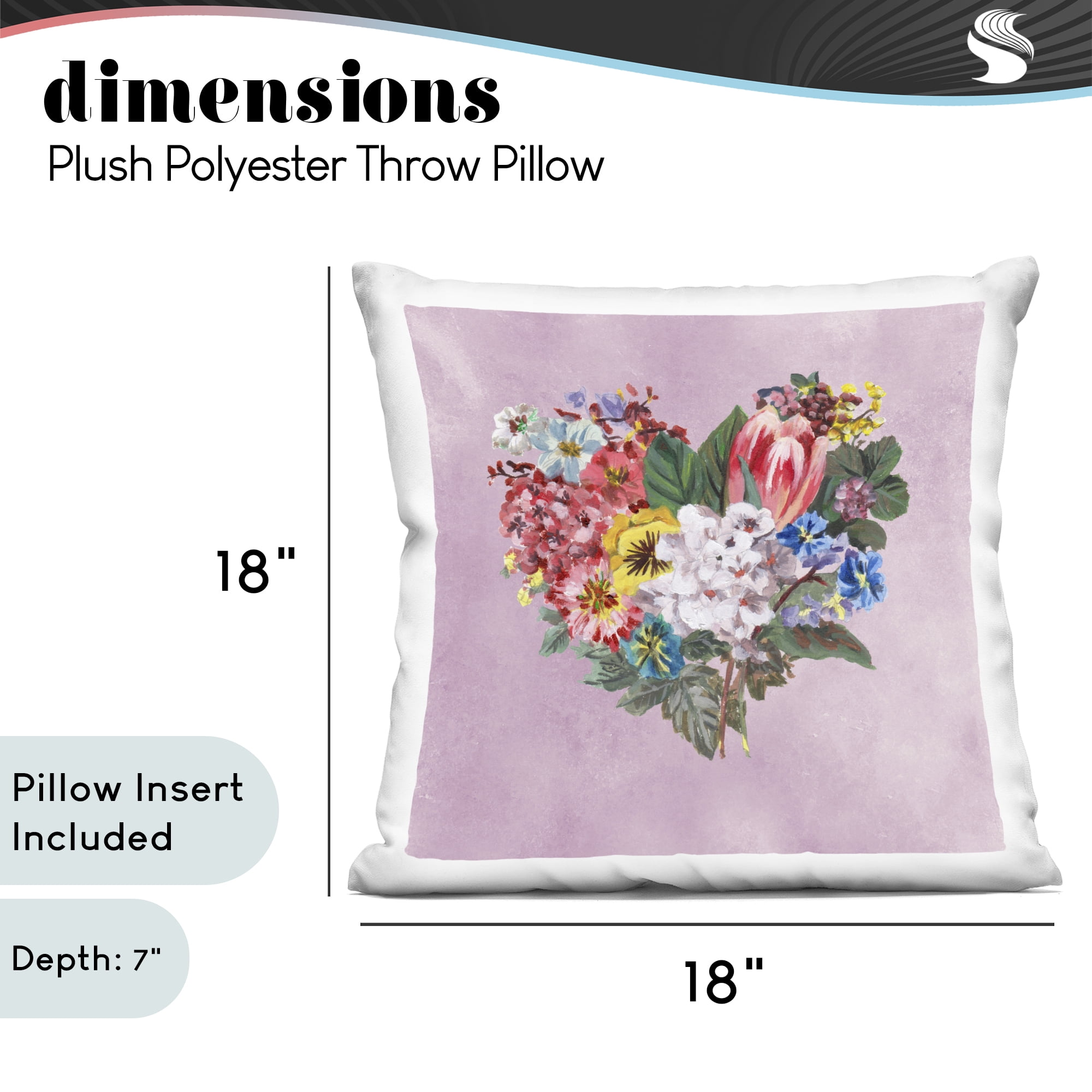 Stupell Industries Heart Shaped Garden Blooms Decorative Printed Throw Pillow, design by Melissa Wang