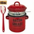 thumbnail image 4 of ZhyrZng Bacon Grease Container with Strainer and Food-Grade Silicone Spatula,Bacon Grease Saver Vintage Storage, Food Saver Bin with Lid for Cooking Frying, Baking, Fat Storage Jar, 4 of 6
