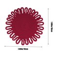 thumbnail image 3 of Insulation Pads, Heat Resistant Trivets, Christmas Red Woven Flower Shaped Pot Holders, Handcrafted Thickened Rope Kitchen Cup Mats 7x7 Inch Durable Non Slip Heat Insulating Pads, 3 of 6