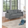 thumbnail image 3 of Modern Dark Gray 2pc Sofa Set with Burlap-Like Fabric and Tight Back, 75"x31"x35"H, 3 of 9