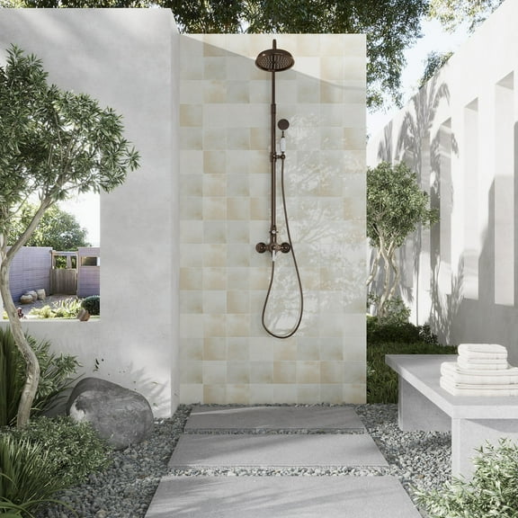 Zahara 6x6 Creamy off-white Porcelain Zellige Square Wall and Floor Tile (5.38 sq ft/case) - 22 Pack