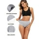 thumbnail image 3 of Conjunto de 5 bragas básicas de talla grande para mujer, ropa interior suave de cintura alta lisa y elástica media, conjunto de cinco piezas, 3 of 5