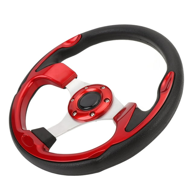 Racing Steering Wheel, 13in Universal Car Steering Wheel with Horn Button, 6 Bolts Car Sports Steering Wheel for Racing, Car Sim Driving, Comfortable Grip, Easy Installation