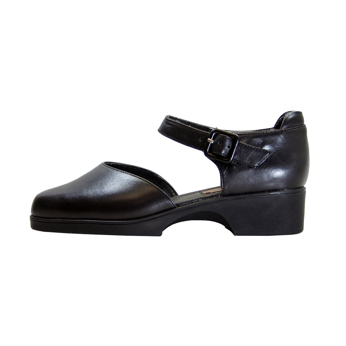 PEERAGE Leda Women's Wide Width Open Shank Leather Shoes BLACK 9