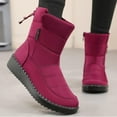 thumbnail image 4 of Wensltd Winter Mid Calf Snow Boots for Women Solid Color Warm Plush Fuzzy Boots Fall Cozy Shoes Wide Width, 4 of 5