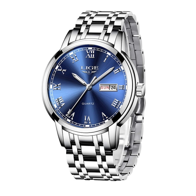 Reloj deportivo de moda para hombre, relojes de cuarzo analógicos resistentes al agua con correa de reloj de negocios de acero inoxidable