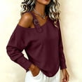 thumbnail image 4 of Purcolt Women's One Shoulder Sweatshirt Long Sleeve Slouchy Pullover with Buckle Strap for Lounge Streetwear Outfits Spring Fall Layering Everyday Tops, 4 of 5