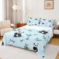 Castle Fairy Child Teens Black White Panda Full Size Sheets,Kawaii Animal Bed Sheets