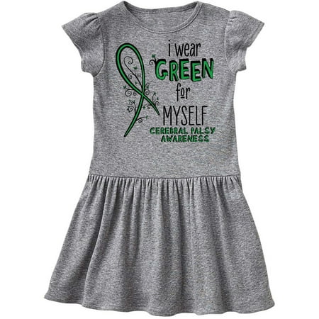 

Inktastic I Wear Green for Myself- Cerebral Palsy awareness Gift Toddler Girl Dress